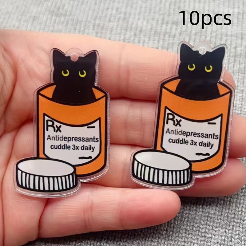 Jewelry Making Party - 10 pendenti a forma di gatto