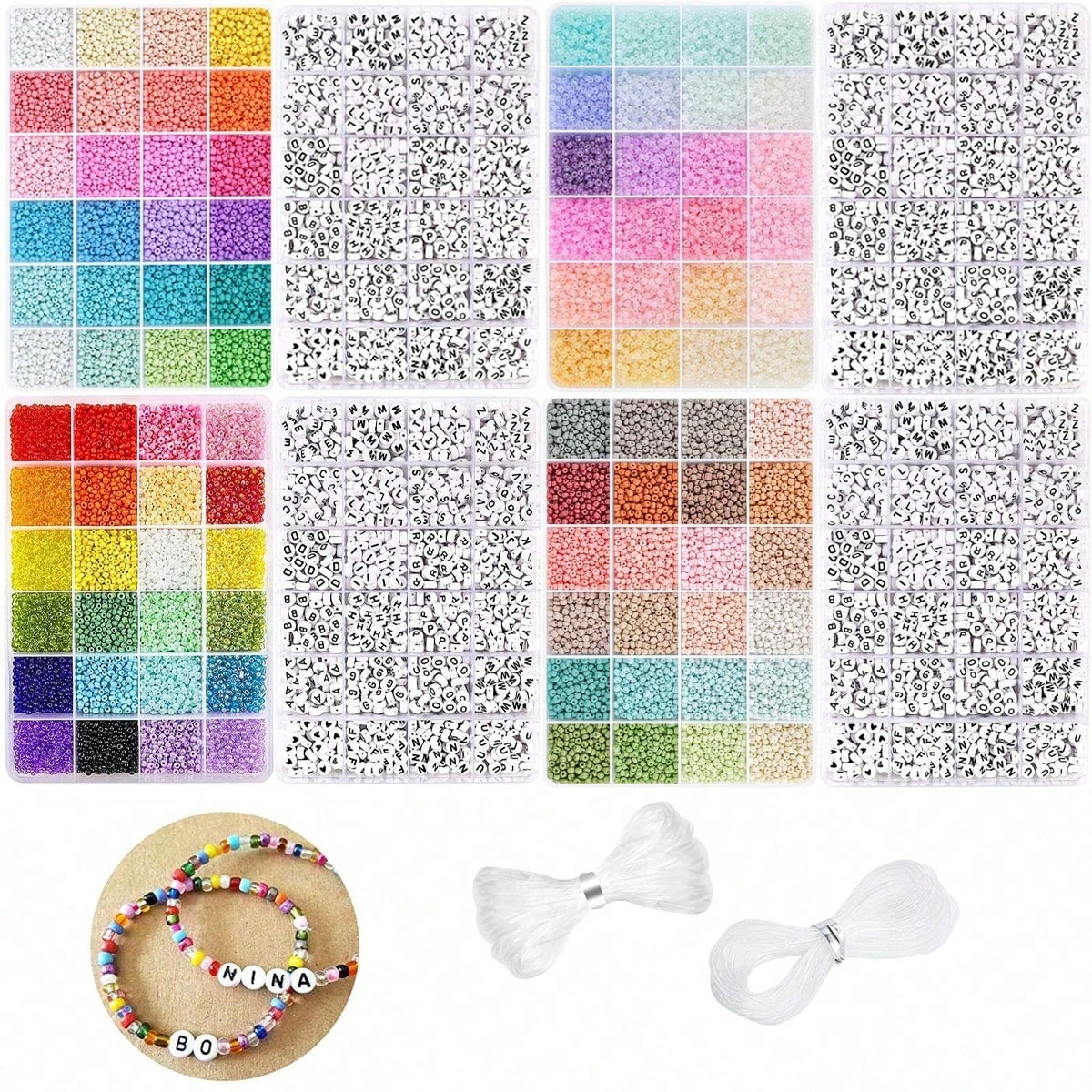 Jewelry Making Kit For Kids - 5760 pezzi, scatola a 24 scomparti,
