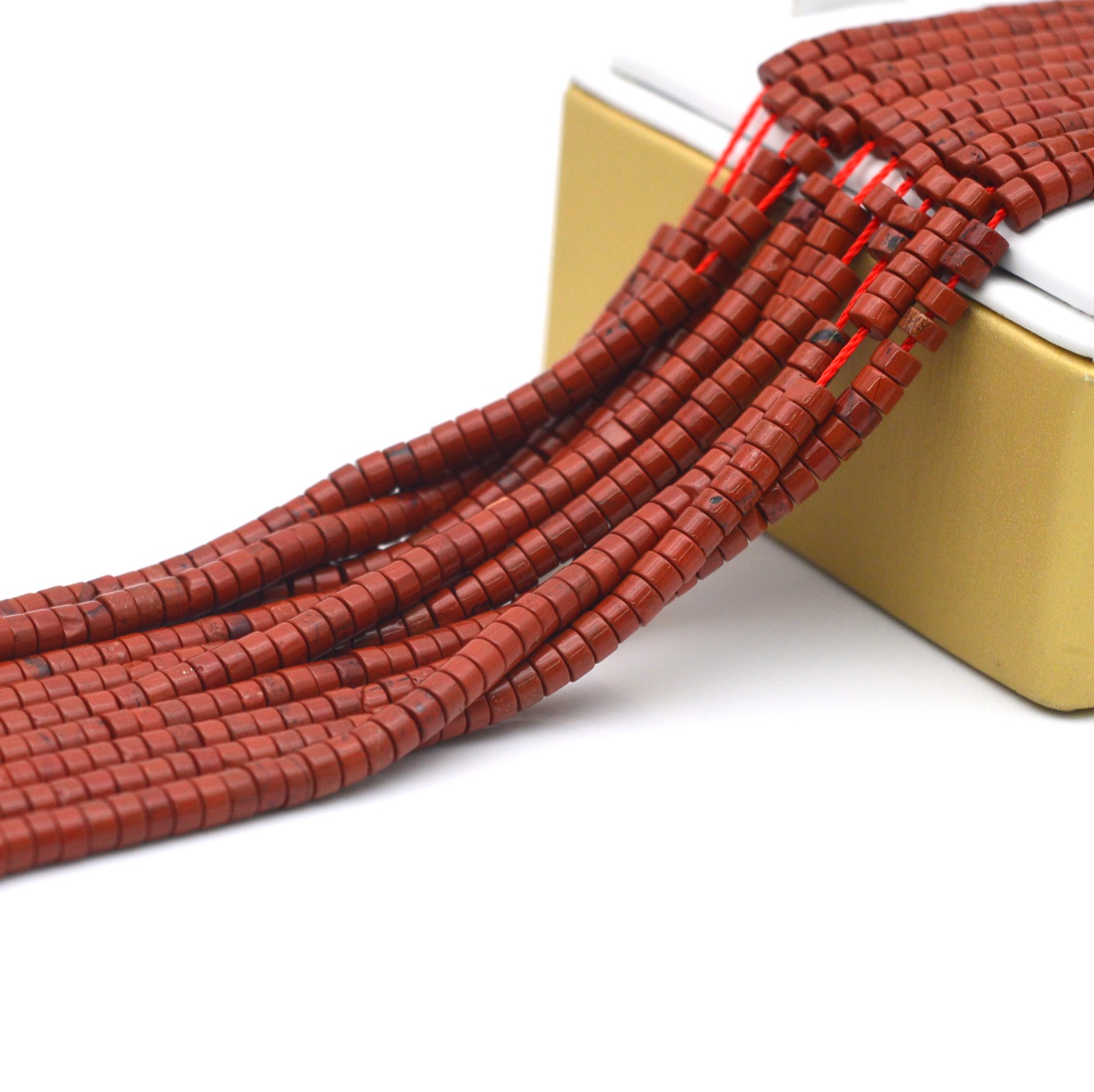 Jewelry Making Store - 2x3mm 2x4mm 3x6mm pietra naturale rosso