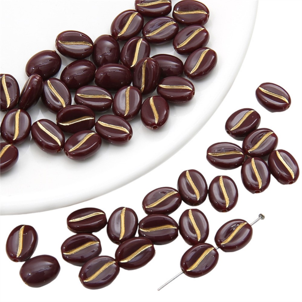 Jewelry Making Materials Wholesale - 30 Pz/lotto 11x8mm Acrilico Caffè Bean